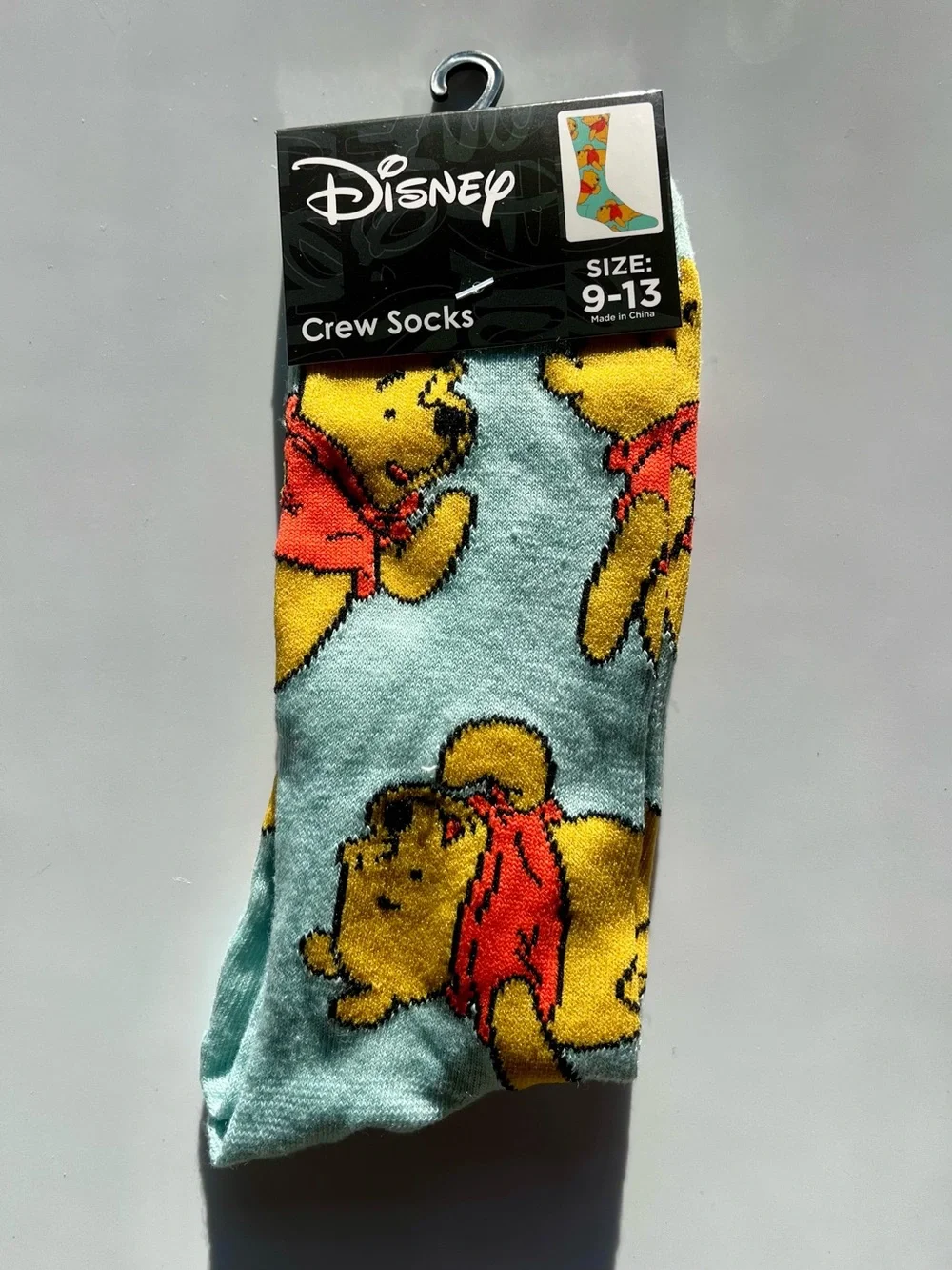 Disney Winnie the Pooh Crew Socks - Size 9-13